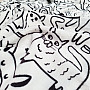 Childrens blanket ANIMALS black and white