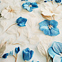 Decorative fabric GARDEN blue and white