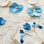 Decorative fabric GARDEN blue and white