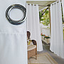 Decorative outdoor curtain GAIA WHITE rings