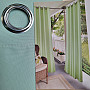 Decorative outdoor curtain GAIA GREEN rings