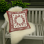 Christmas tapestry cover FOLK CHRISTMAS 2 red