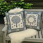 Christmas tapestry cover FOLK CHRISTMAS 2 blue