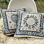 Christmas tapestry cover FOLK CHRISTMAS 1 blue