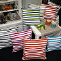 Decorative cushion cover PEKING stripes red-orange