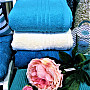 Luxury towel and bath towel MADISON 385 dark blue