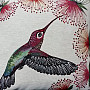 Tapestry cushion cover HUMMINGBIRD RED FLOWER