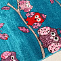 Children&#39;s carpet BELLA OWL turquoise