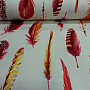 Decorative fabric Red Feathers