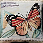 Decorative cushion cover POST STAMP BUTTERFLY