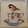 Tapestry pillow-case BIRDS and CUP 2