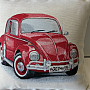 Tapestry pillow-case VW Beetle red