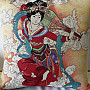 Tapestry pillow-case GEISHA red