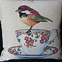 Tapestry pillow-case BIRDS and CUP 2