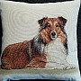 COLLIE DOG tapestry cushion cover