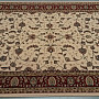 Wool classic carpet ORIENT cream, burgundy trim