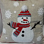 Embroidered decorative cover SNOWMAN