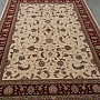 Wool classic carpet ORIENT cream, burgundy trim