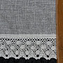 Curtain with crocheted lace