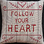 FOLLOW YOUR HEART tapestry cushion cover