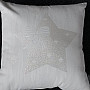 Christmas decorative pillow STAR silver