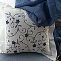 Cushion cover BLUE FLOWER white