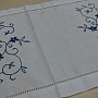 Embroidered placemats WHITE BLUE FLOWER