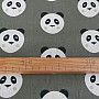 Cotton fabric  PANDA olive green