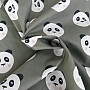 Cotton fabric  PANDA olive green