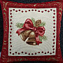 Christmas decorative pillow BELL IN FRAME