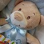Blue teddy bear baby gift set