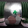 Microfiber blanket EXTRA SOFT SHEEP plastic design - green