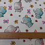 Children's cotton satin ELEPHANTS digital printing