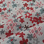 Children decorative fabric FLOWERS red