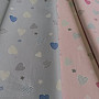 Children decorative fabric HEART blue