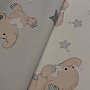 Children decorative fabric ELEPHANTS gray