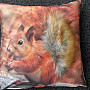 Decorative pillow-case SQUIRREL 3D with a tail of artificial fur 40x40