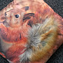 Decorative pillow-case SQUIRREL 3D with a tail of artificial fur 40x40