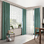 Modern embroidered curtain white - dark turquoise GERSTER 195/0800