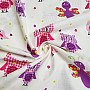 Children&#39;s decorative fabric PURPLE OWLS AND BUTTERFLIES