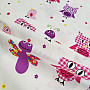 Children&#39;s decorative fabric PURPLE OWLS AND BUTTERFLIES