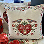 Tapestry cushion cover HEARTS AND BIRDS