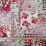 Decorative fabric CINTIA flowers red