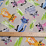Decorative fabric CATS MULTICOLOR