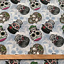 decorative fabric SKULL voodoo