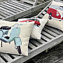 Tapestry cushion cover VW BUS RED