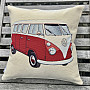 Tapestry cushion cover VW BUS RED
