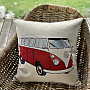 Tapestry cushion cover VW BUS RED