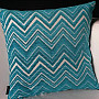 Decorative cushion cover ZIG ZAG blue turquoise