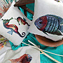 Tapestry cushion cover OCEAN LIFE 2
